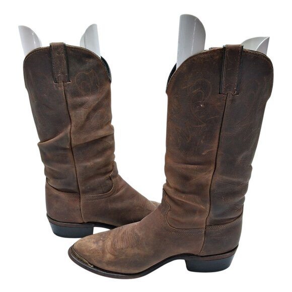 Durango Western Cowboy Boots Mens Size 10 D Brown Leather Pull On Round Toe - Picture 9 of 9